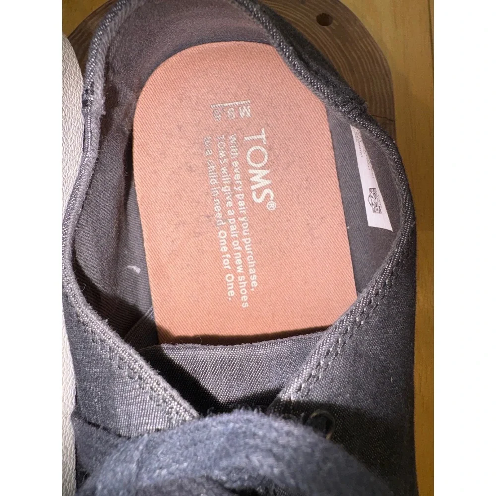 TOMS Payton Canvas Sneakers‎ Men’s 9.5 Dark Gray Lace Up Casual Shoes